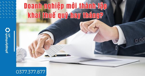 Doanh nghiệp mới thành lập khai thuế quý hay tháng? 1 Doanh nghiệp mới thành lập khai thuế quý hay tháng - tư vấn hỗ trợ pháp lý nhanh