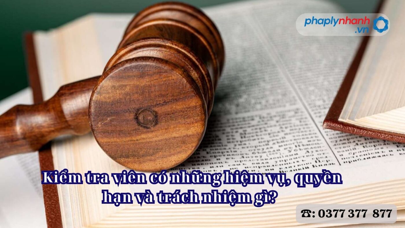 Kiểm tra viên có những nhiệm vụ, quyền hạn và trách nhiệm gì? 1 Kiểm tra viên có những hiệm vụ, quyền hạn và trách nhiệm gì - Tư vấn, hỗ trợ pháp lý nhanh