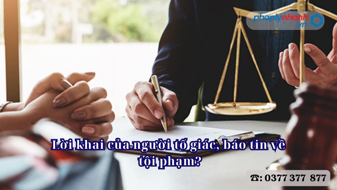 Lời khai của người tố giác, báo tin về tội phạm? 3 Lời khai của người tố giác, báo tin về tội phạm - Tư vấn, hỗ trợ pháp lý nhanh