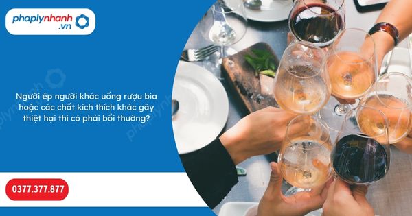 Người ép người khác uống rượu bia hoặc các chất kích thích khác gây thiệt hại thì có phải bồi thường? 1 Người ép người khác uống rượu bia hoặc các chất kích thích khác gây thiệt hại thì có phải bồi thường-Hỗ trợ, tư vấn pháp lý nhanh