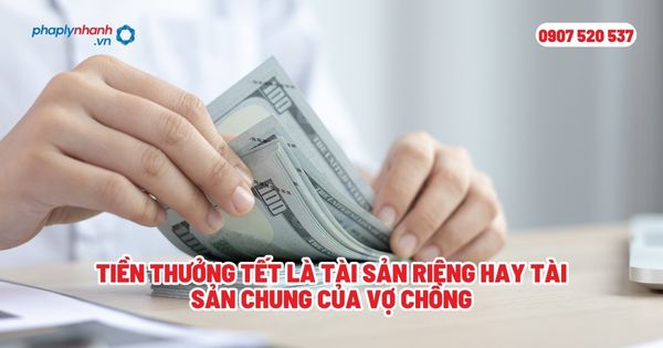 Tiền thưởng tết là tài sản riêng hay tài sản chung của vợ chồng? 1 Tiền thưởng tết là tài sản riêng hay tài sản chung của vợ chồng - Tư vấn, hỗ trợ pháp lý nhanh