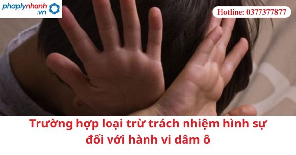 Trường hợp loại trừ trách nhiệm hình sự đối với hành vi dâm ô 1 Trường hợp loại trừ trách nhiệm hình sự đối với hành vi dâm ô