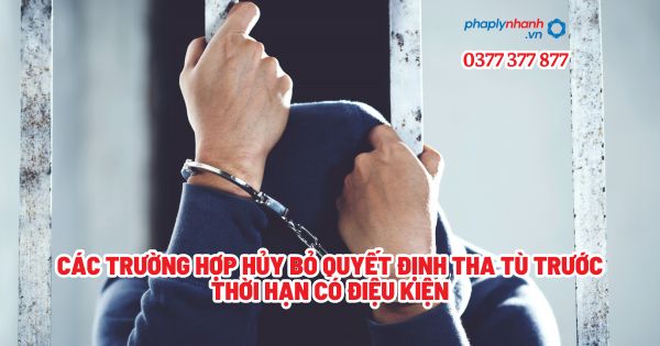 Các trường hợp hủy bỏ quyết định tha tù trước thời hạn có điệu kiện? 1 Các trường hợp hủy bỏ quyết định tha tù trước thời hạn có điệu kiện - Tư vấn, hỗ trợ pháp lý nhanh