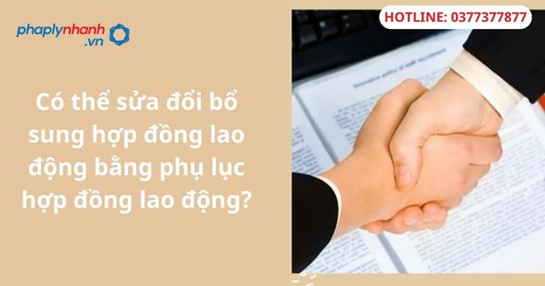Có thể sửa đổi bổ sung hợp đồng lao động bằng phụ lục hợp đồng lao động?