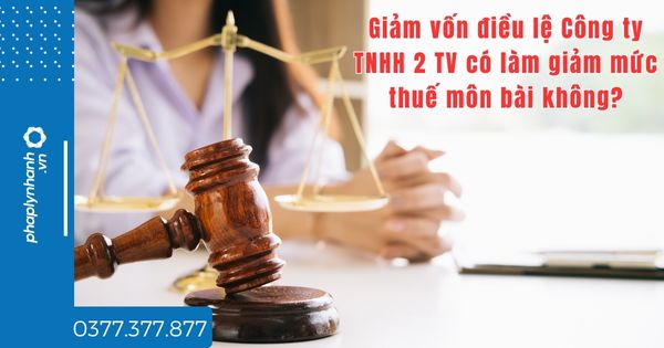 Giảm vốn điều lệ Công ty TNHH 2 TV có làm giảm mức thuế môn bài không? 1 Giảm vốn điều lệ Công ty TNHH 2 TV có làm giảm mức thuế môn bài không - tư vấn hỗ trợ pháp lý nhanh