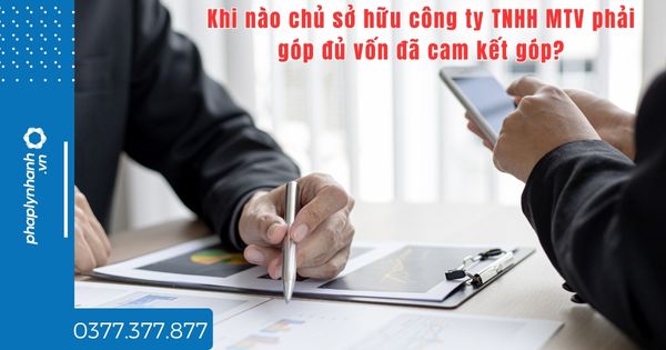 Khi nào chủ sở hữu công ty TNHH MTV phải góp đủ vốn đã cam kết góp? 1 Khi nào chủ sở hữu công ty TNHH MTV phải góp đủ vốn đã cam kết góp - tư vấn hỗ trợ pháp lý nhanh