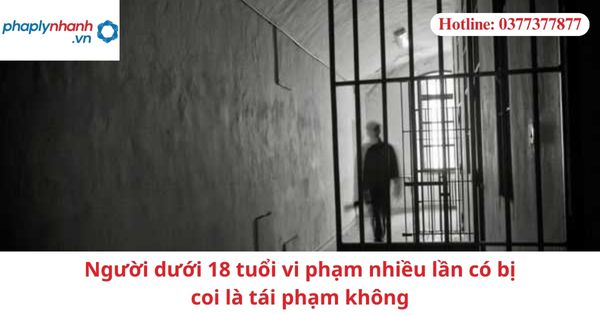 Có áp dụng tình tiết tái phạm đối với người dưới 18 tuổi phạm tội nhiều lần không? 1 Có áp dụng tình tiết tái phạm đối với người dưới 18 tuổi phạm tội nhiều lần không?