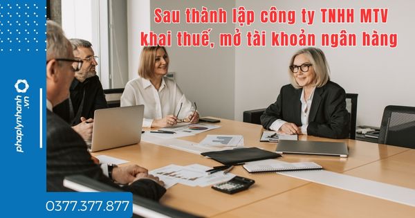 Sau thành lập công ty TNHH MTV khai thuế, mở tài khoản ngân hàng thế nào? 1 Sau thành lập công ty TNHH MTV khai thuế, mở tài khoản ngân hàng thế nào - tư vấn hỗ trợ pháp lý nhanh