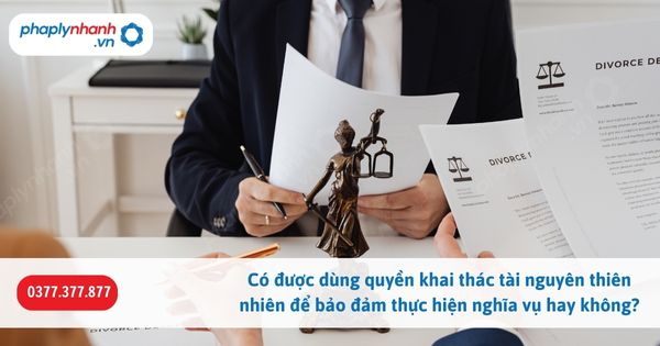 Có được dùng quyền khai thác tài nguyên thiên nhiên để bảo đảm thực hiện nghĩa vụ hay không? 1 Có được dùng quyền khai thác tài nguyên thiên nhiên để bảo đảm thực hiện nghĩa vụ hay không-Hỗ trợ, tư vấn pháp lý nhanh