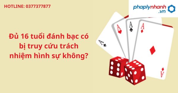 Đủ 16 tuổi đánh bạc có bị truy cứu trách nhiệm hình sự không? 1 Đủ 16 tuổi đánh bạc có bị truy cứu trách nhiệm hình sự không?