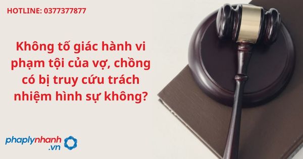 Không tố giác hành vi phạm tội của vợ, chồng có bị truy cứu trách nhiệm hình sự không? 1 Không tố giác hành vi phạm tội của vợ, chồng có bị truy cứu trách nhiệm hình sự không?