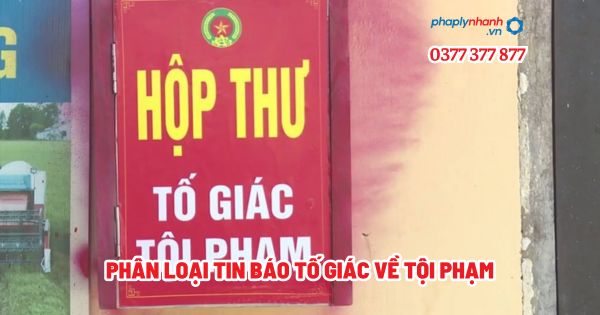 Phân loại tin báo tố giác về tội phạm - Tư vấn, hỗ trợ pháp lý nhanh