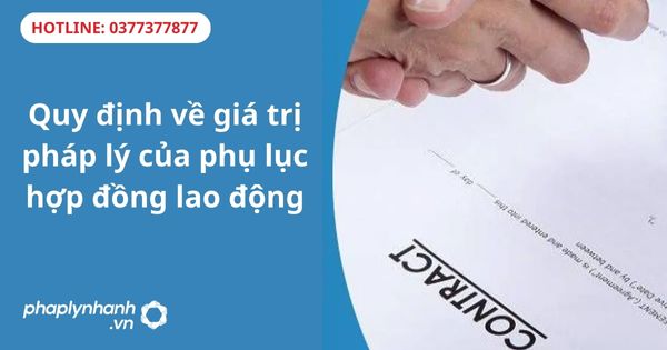 Quy định về giá trị pháp lý của phụ lục hợp đồng lao động-hỗ trợ tư vấn pháp lý