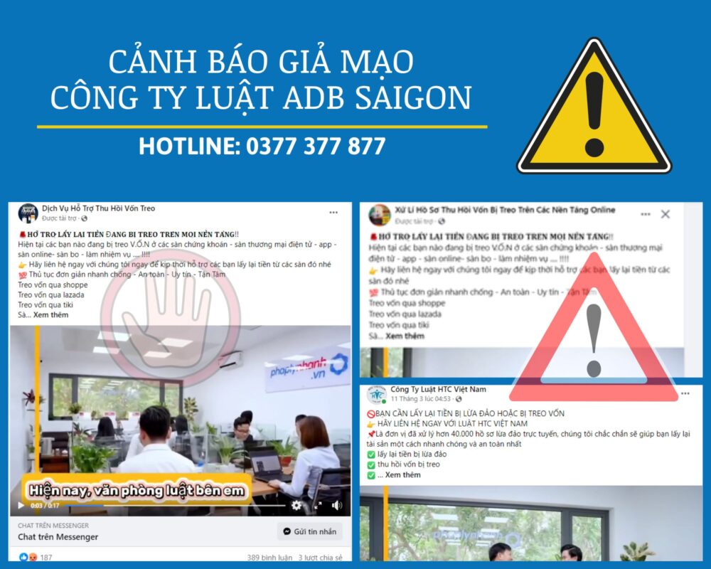 Cảnh báo giả mạo công ty Luật ADB SAIGON 7 Cảnh báo giả mạo công ty Luật ADB SAIGON